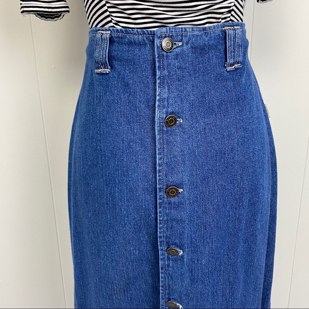 Vintage Blass Sport Denim Button Front Skirt 6P - Picture 4 of 15